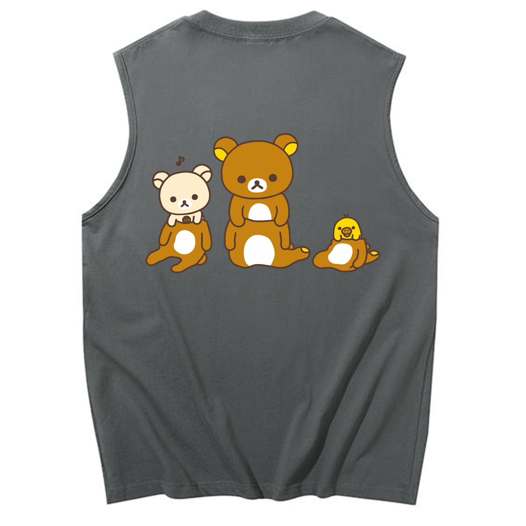 （画像用） リラックマ リラックマ キイロイトリ Rilakkuma Korilakkuma Kiiroitori コットン100％タンクトップ（背面プリント）